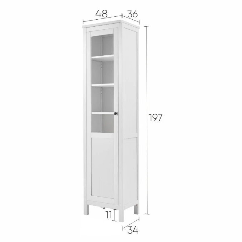 Шкаф КЫМОР ст/пн 49х198х37 см