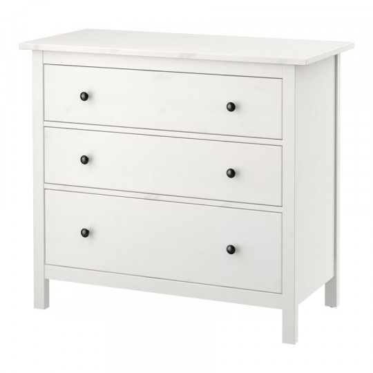 Комод ХЕМНЭС (HEMNES) с 3 ящиками, 108х96х50 см, белый (массив сосны) — купить аналог ИКЕА в Москве