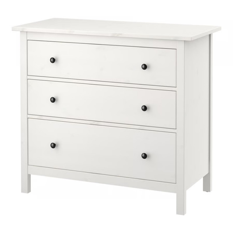Комод ХЕМНЭС (HEMNES) с 3 ящиками, 108х96х50 см, белый (массив сосны) — купить аналог ИКЕА в Москве