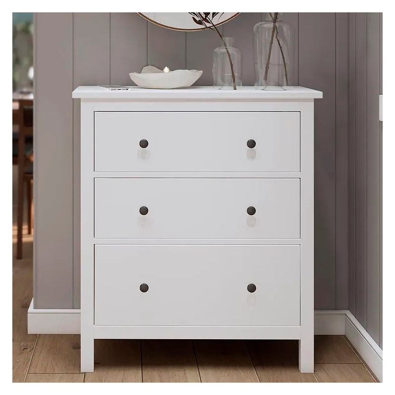 Комод ХЕМНЭС МИНИ (HEMNES Mini) 3 ящика, 85х96х37 см, белый (массив сосны) — купить компактный аналог ИКЕА