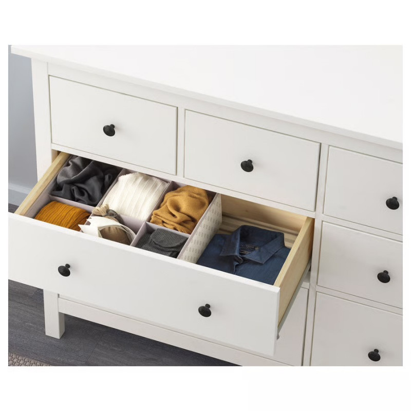 Купить белый комод КЫМОР (ХЕМНЭС IKEA) с 8 ящиками (160х96х50 см) — интернет-магазин Hemnes.ru